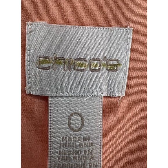 Chicos, orange button front blouse size 0/US4XS  no iron long sleeve - Picture 11 of 14